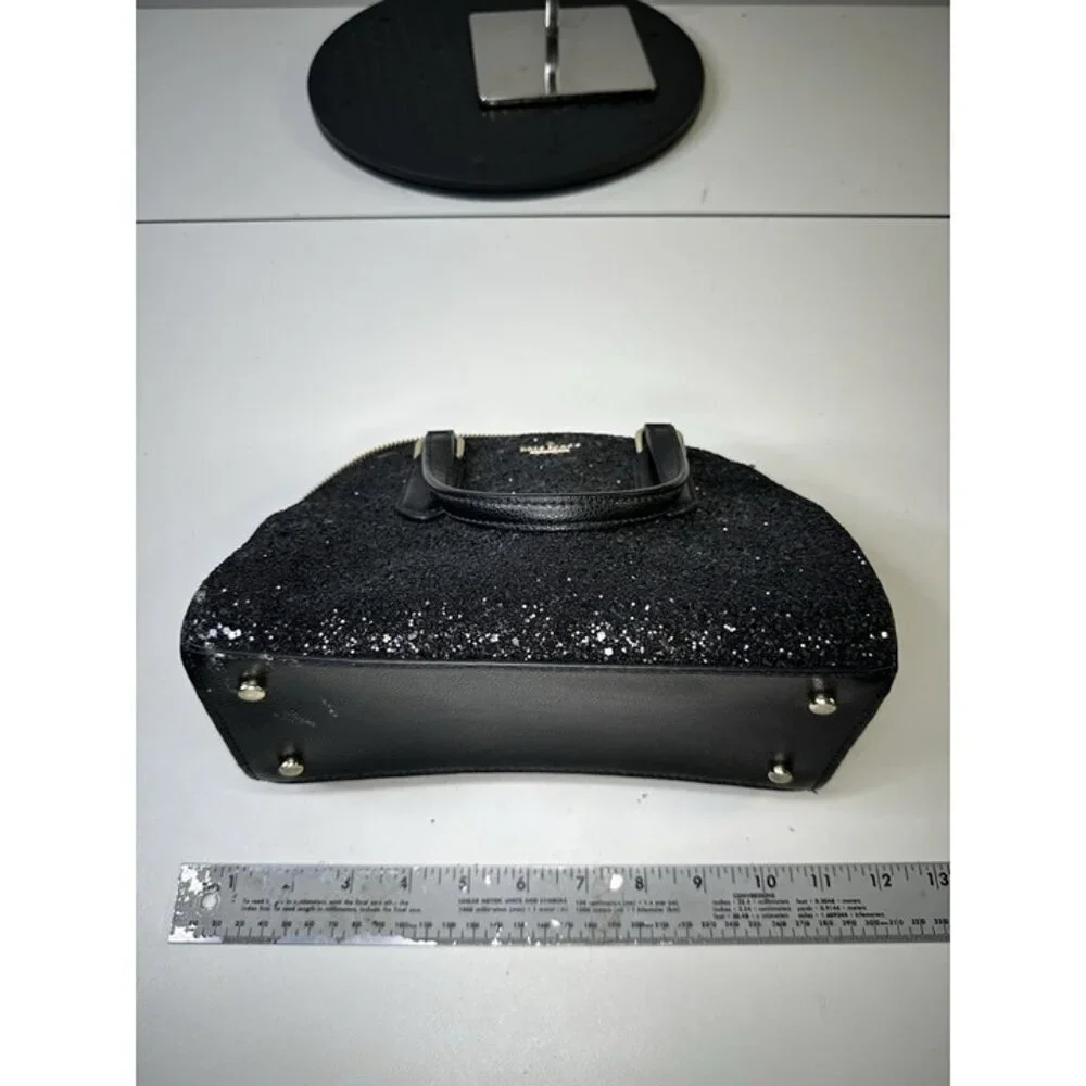 Kate Spade Laurel Way Mini Reiley Black Glitter Crossbody Purse Handbag